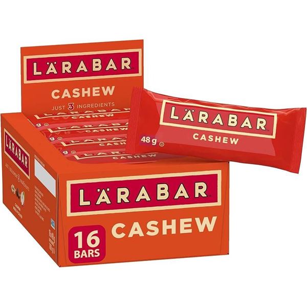 Lot of 4 Larabar Cashew Bars, 16 Bars, 48g Each