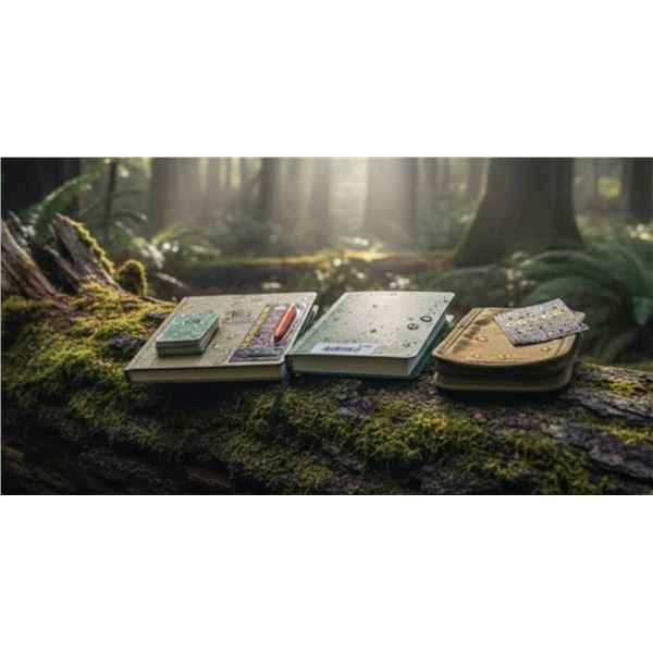 Lot of Rite in the Rain All-Weather Field Binder, Universal Notebook, Cover, Bullet Pen, and Notepad