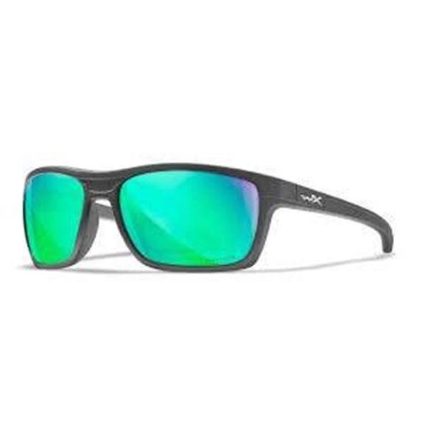 Wiley X Kingpin Matte Graphite Frame Captivate Polarized Green Mirror