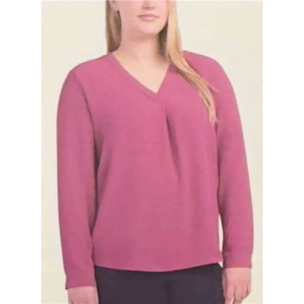 Dalia Women’s Long-Sleeve V-Neck Shirt Size XL Pink