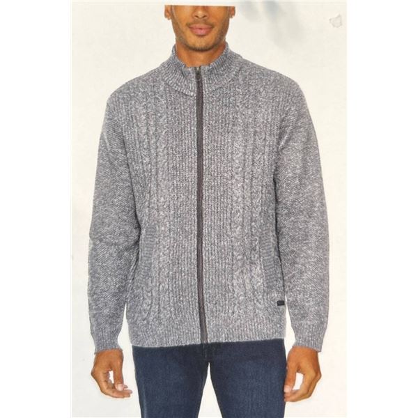 Buffalo David Bitton Men’s Full-Zip Knit Jacket, Size L/G, Gray