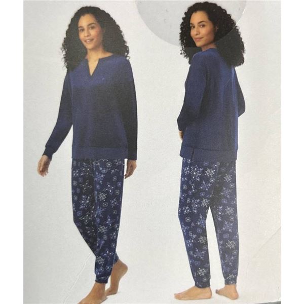 Nautica 2-Piece Women’s Sleepwear Set, M/M, Blue Snowflake Design