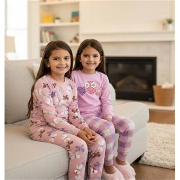 Pekkle Girls’ Pajama Set in XS/TP (Size 4/5) – Butterfly Design