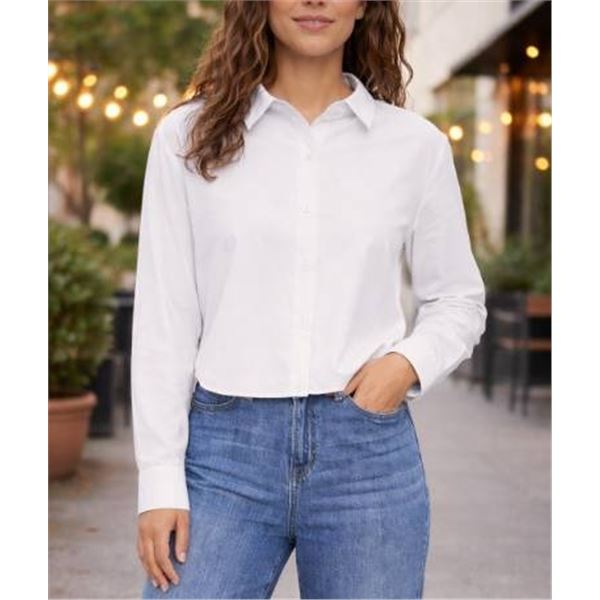 Gap White Long-Sleeve Shirt, Women’s Small (S/P)