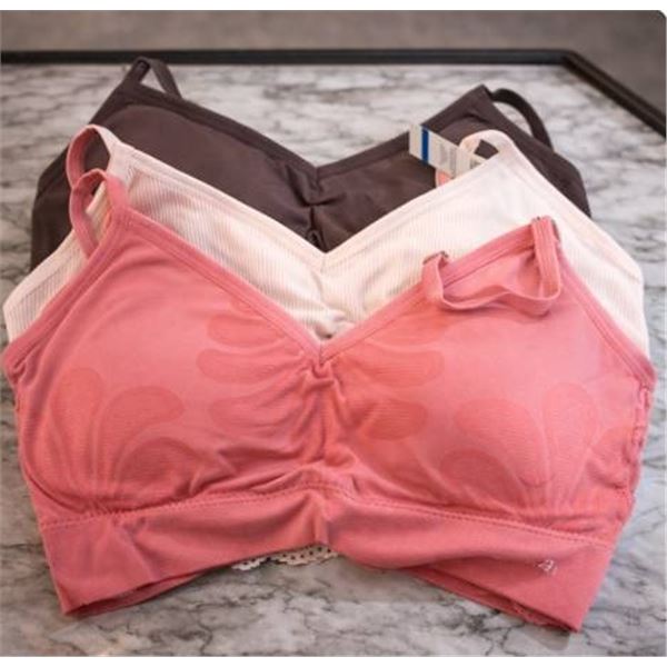 Tahari Lace Bralettes in Pink, Rose, and Beige (Size XL)