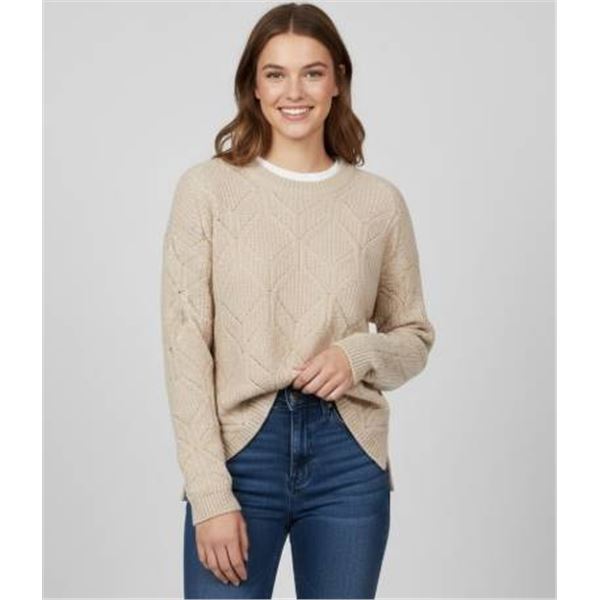 Weatherproof Vintage Beige Knit Sweater – Size Large