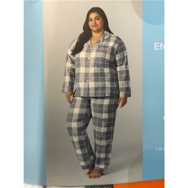 BedHead Pajamas 2-Piece Cotton Pajama Set in XXL Gray Plaid