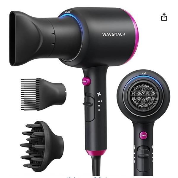 Wavytalk Blown Away Ionic Hair Dryer, Black