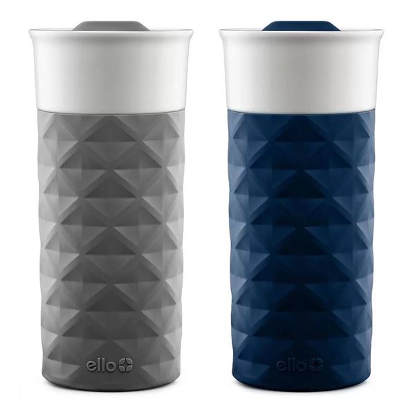 Ello 16 oz Ceramic Travel Mugs with Silicone Sleeves – Set of 2