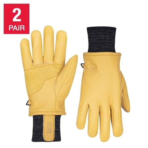 Hand Crew Genuine Leather Winter Driver Gloves Size M, 2 Pairs