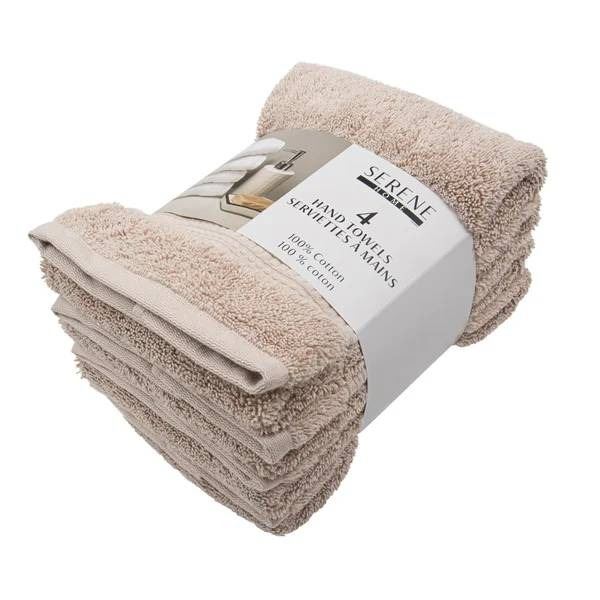 Serene Home Bath Towels and Hand Towels, Beige