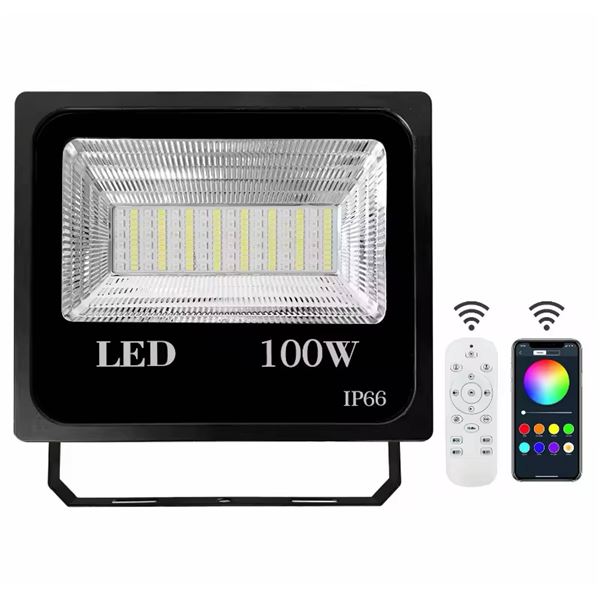 100W LED Flood Light With Remote Control, IP66 Rating
