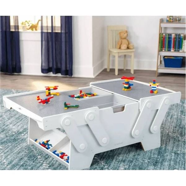 KidKraft Building Bricks Play N Store Mega Table With Storage Compartments