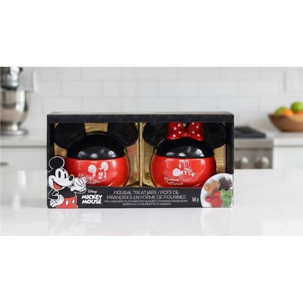 Disney Mickey and Minnie Mouse Ceramic Treat Jars, 656g Capacity