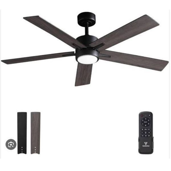 Vagizm 52 Inch DC Motor Ceiling Fan with Wood Finish Blades