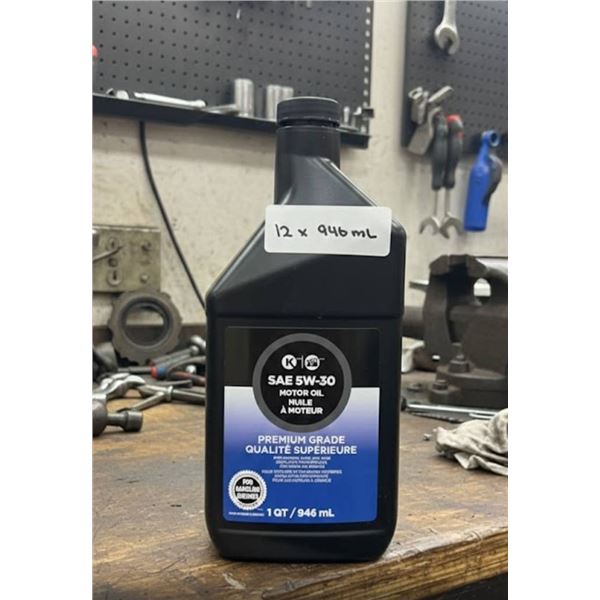 12 Quarts of SAE 5W-30 Motor Oil, 946 mL Each