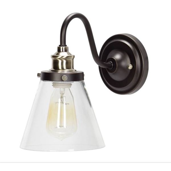 Globe Electric Jackson 10-in Oil Rubbed Bronze Metal/Glass Wall Sconce