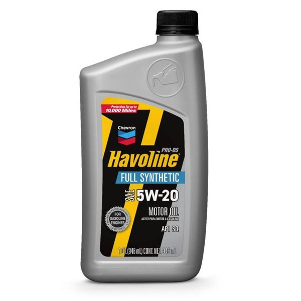 3 x 946 mL Bottles of Chevron Havoline PRO-DS Full Synthetic Motor Oil SAE 5W-20