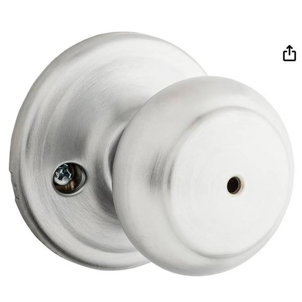 Lot of 12 – Weiser Troy Satin Chrome Door Knob, Interior Door Handles/Privacy Knobs