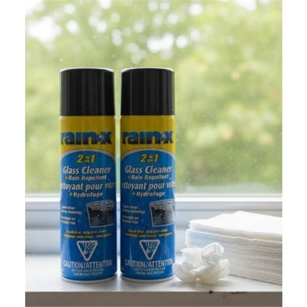 Rain-X 2-in-1 Glass Cleaner and Rain Repellent, 510g Each, Lot of Two
