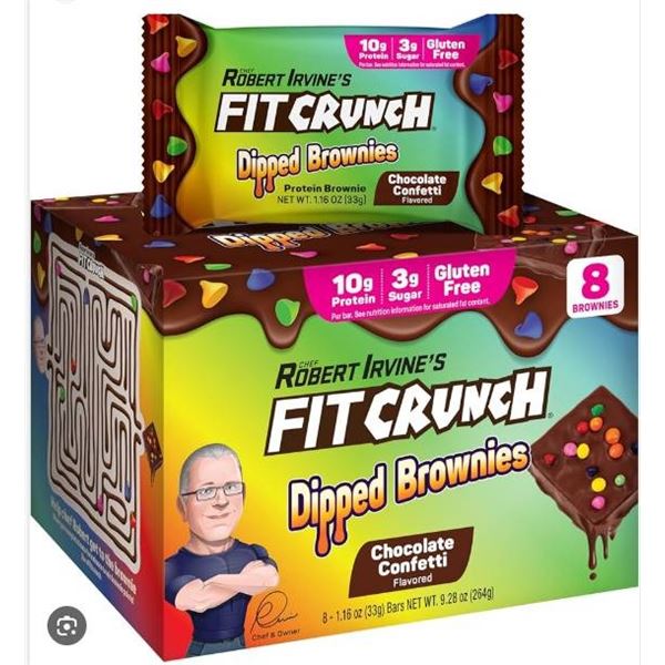 Chef Robert Irvine’s Fit Crunch Chocolate Confetti Brownies, 18-Count