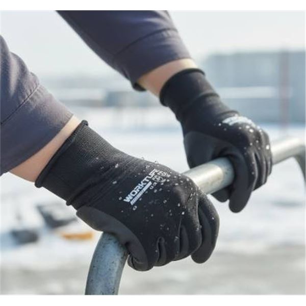 Worktuff Winter Nitrile-Coated Work Gloves 3 Pairs Large Size
