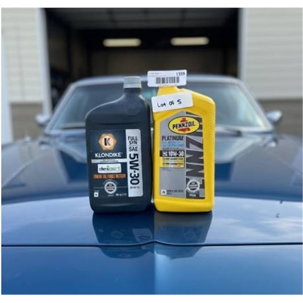 5 Motor Oils: Klondike 5W-30 Full Synthetic and Pennzoil 10W-30 Platinum