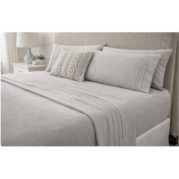 Comfy Home Bed Series 6-Piece King Sheet Set in Creme Color