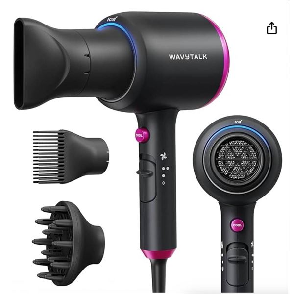 Wavytalk Blown Away Ionic Hair Dryer, Black
