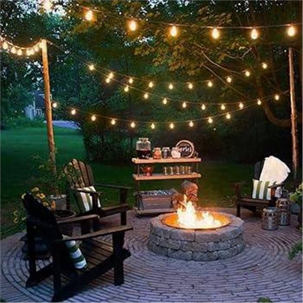Outdoor Backyard String Lights With Bulbs And Cable