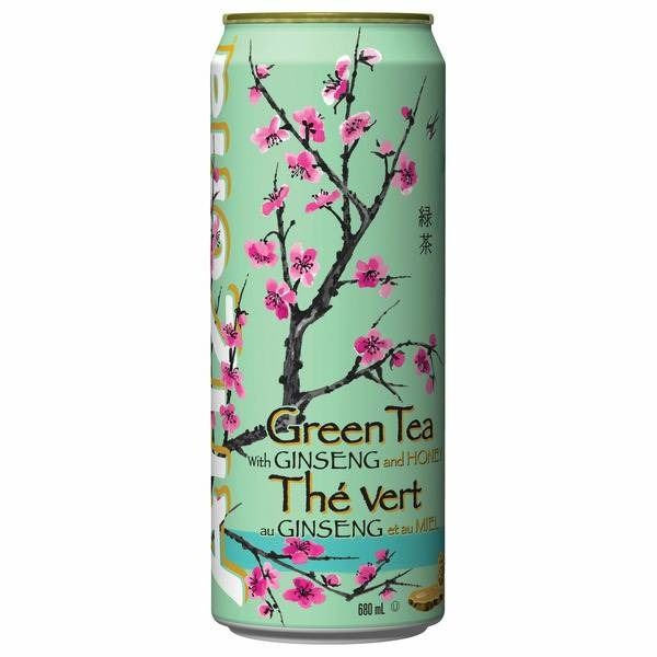 Arizona Green Tea With Ginseng and Honey, 22 x 680 mL Cans