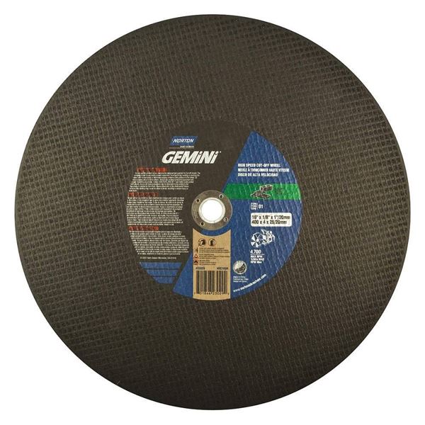 Norton Gemini High-Speed Cut-Off Wheel 14 x 1/8 x 1-1/4, Type 1