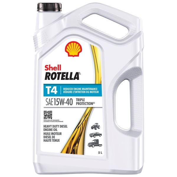 Shell Rotella T4 SAE 15W-40 Heavy Duty Diesel Oil, 5L