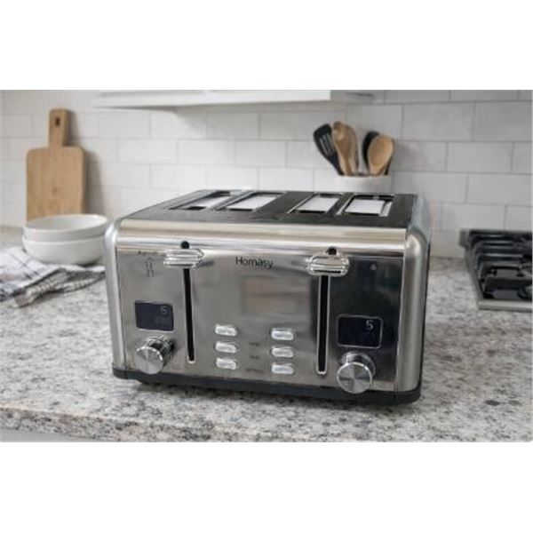 Homasy Toaster with 6 Shade Settings and Dual Controls