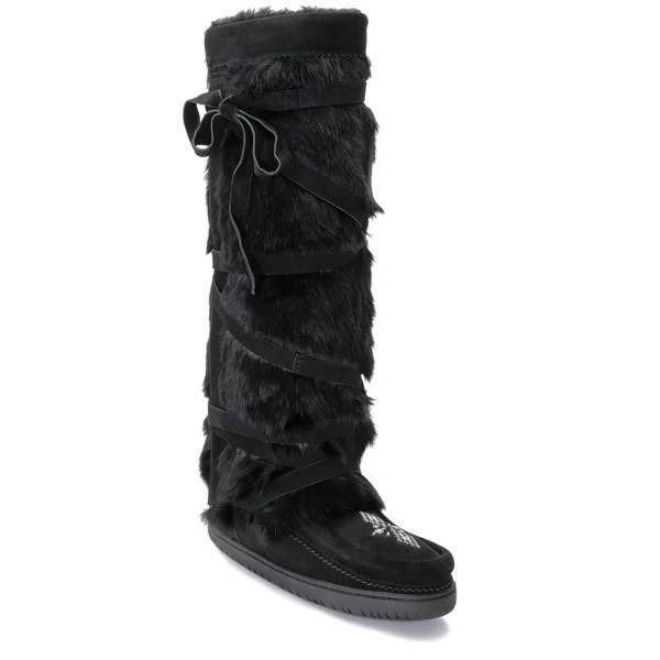 Manitobah Mukluks Tall Wrap Suede Mukluk, Size L09, Black