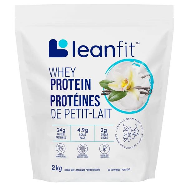 Leanfit Whey Protein Drink Mix, 2kg, Vanilla Bean Flavor
