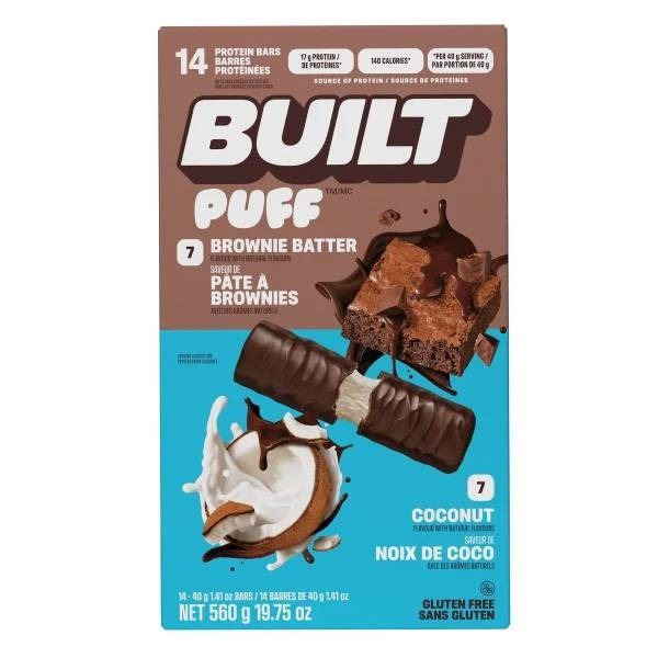 Built Puff Brownie Batter Protein Bars, Coconut Flavor, 10 Bars