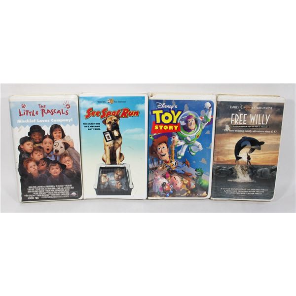 VHS BUNDLE OF 4 KIDS MOVIES TOY STORY FREE WIL