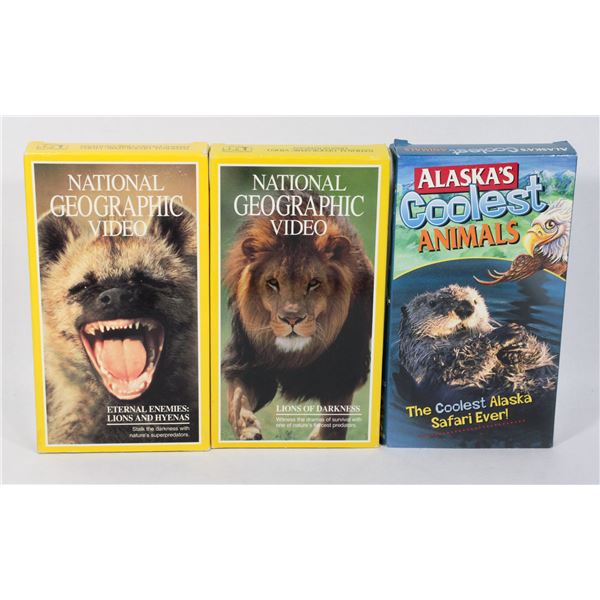 BUNDLE OF 3 VHS ANIMAL NATIONAL GEOGRAPHIC