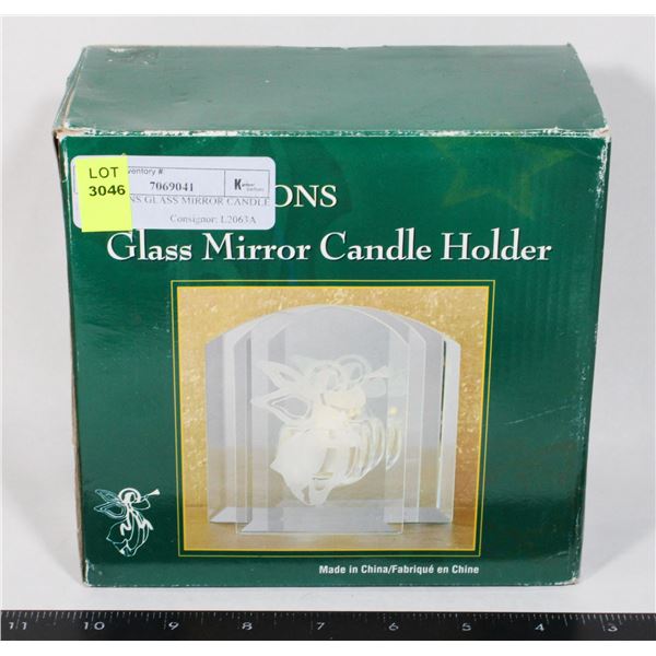 TRADITIONS GLASS MIRROR CANDLE HOLDER