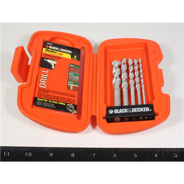 NEW BLACK & DECKER 5-PIECE DRILL BIT SET