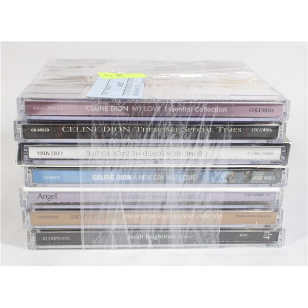 LOT OF CELINE DION AND SARAH BRIGHTMAN CD'S