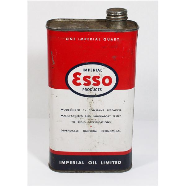 VINTAGE 1 IMPERIAL QUART ESSO TIN WITH A LIQUID