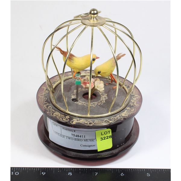 VINTAGE TWO-BIRD MUSIC BOX
