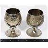 Image 1 : VINTAGE SILVER-PLATED BRASS GOBLETS