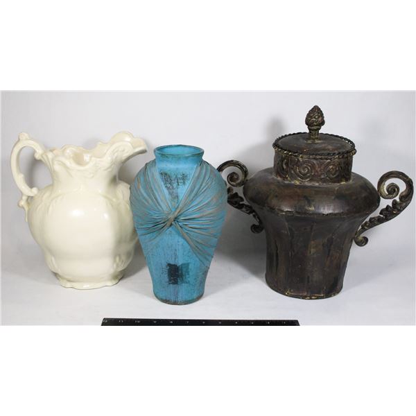 VINTAGE 3 DECORATIVE VASES