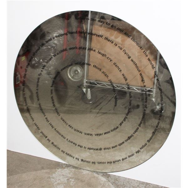 ROUND GLASS MIRROR INSPIRATIONAL