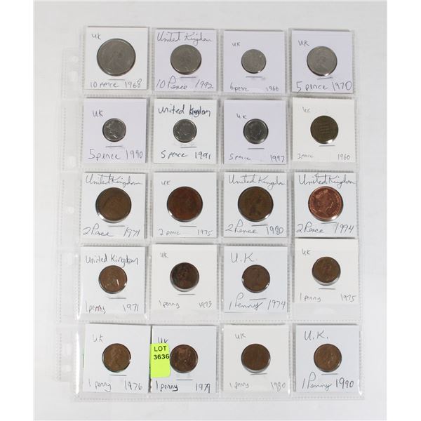 20 COINS ALL UNITED KINGDOM