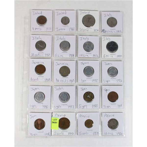 20 COINS 5 COUNTRIES
