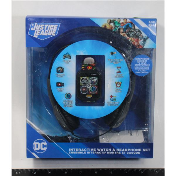 JUSTICE LEAGUE WATCH AND HEADPHONE SET